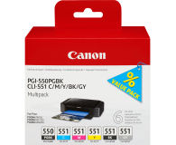 Canon Zestaw 6 tuszów CLI-551 CMYK + PGI-550PGBK - 392432 - zdjęcie 1